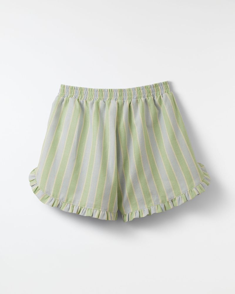 Short Fio Tinto Listrado Jardim Doce