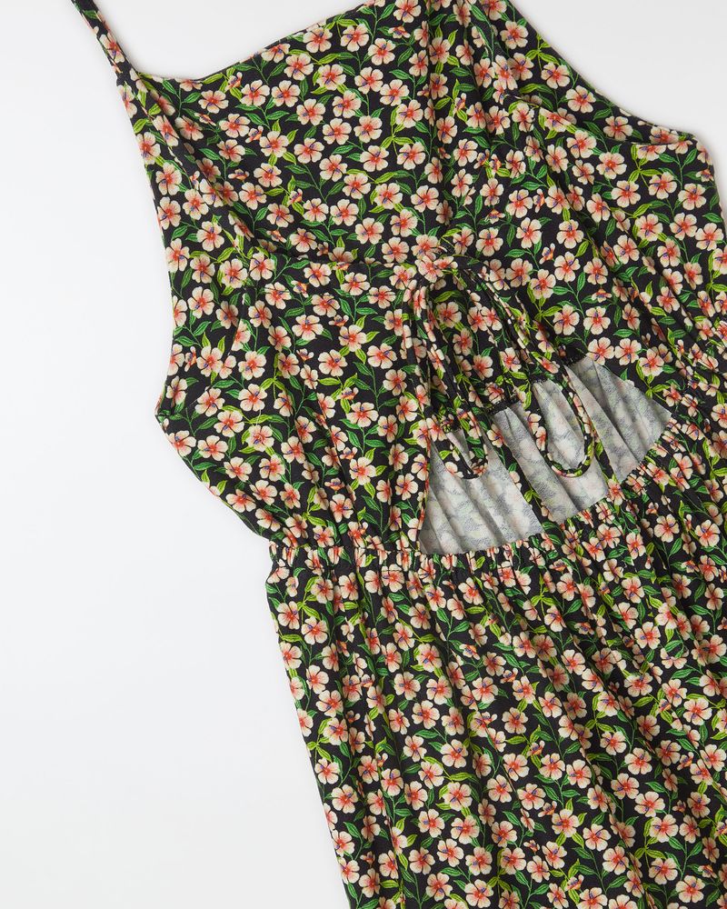 Vestido Malha Hibiscos Mini