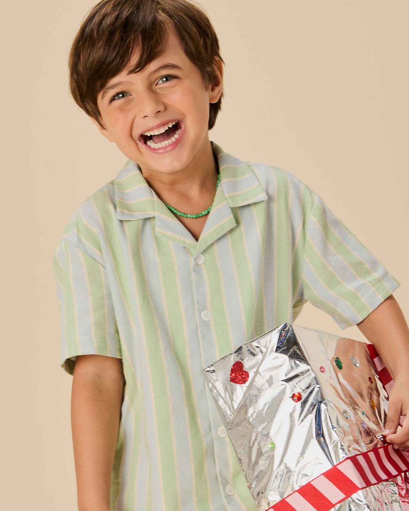 Camisa Fio Tinto Listrado Jardim Doce