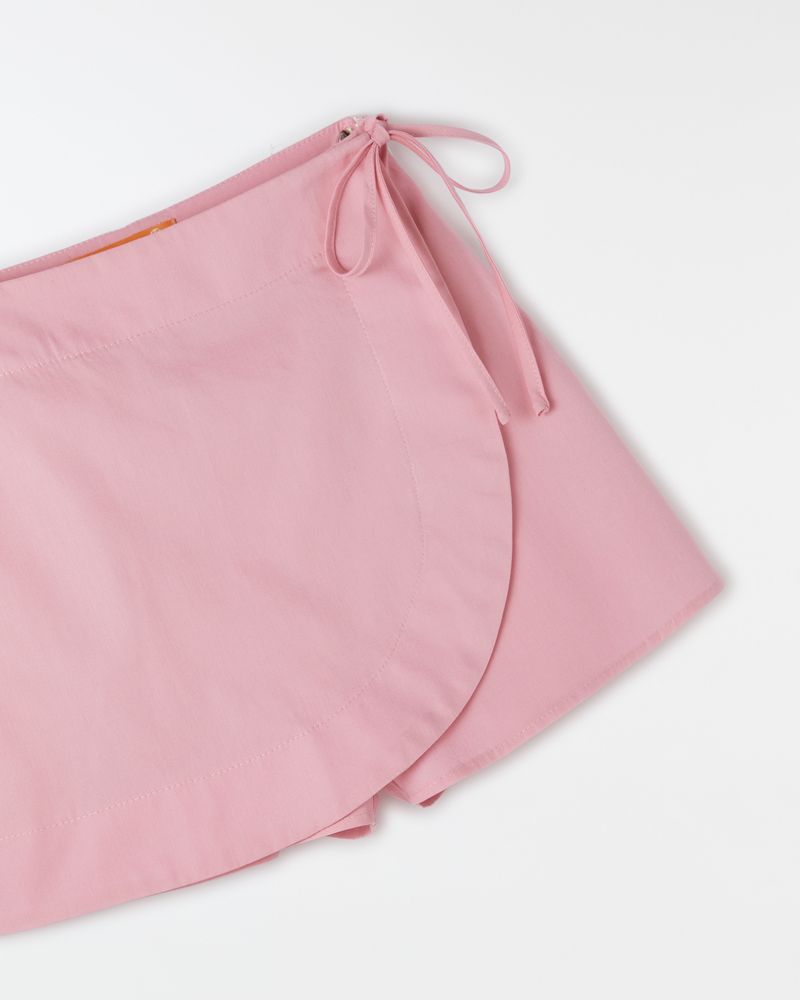 Short Saia Liso Rosa