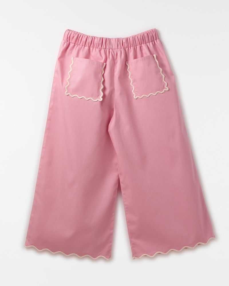Calca Bordada Rosa