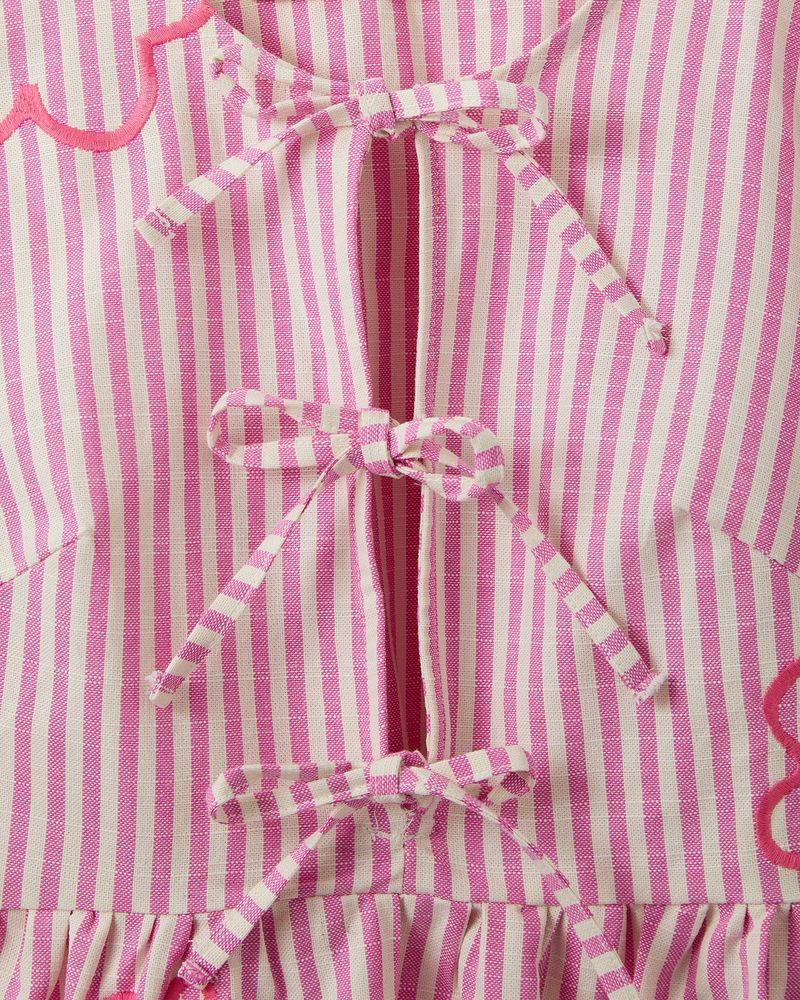 Blusa Fio Tinto Listrado Bordado