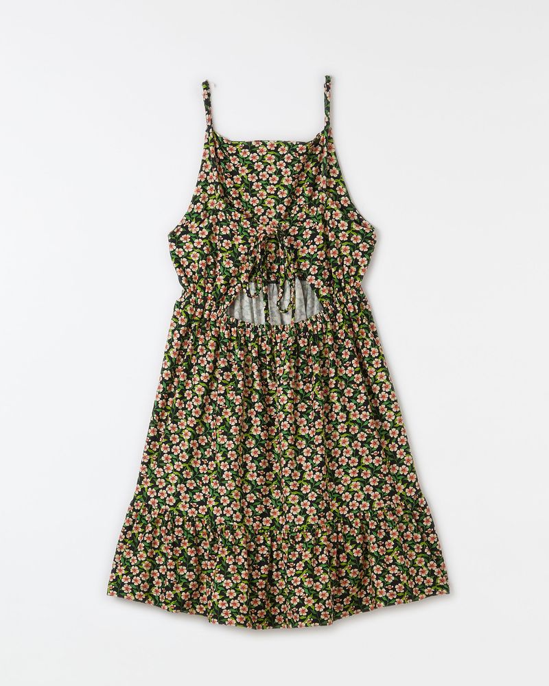 Vestido Malha Hibiscos Mini